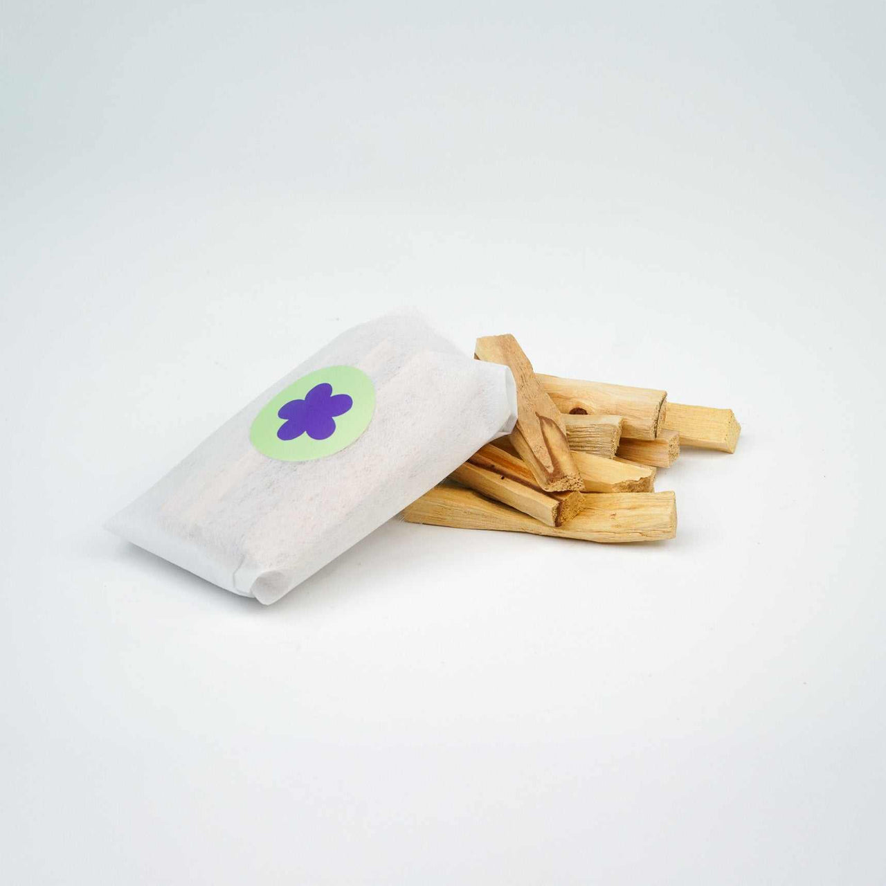 Palo Santo sticks from Peru in packaging, uplifting mood and reducing stress.