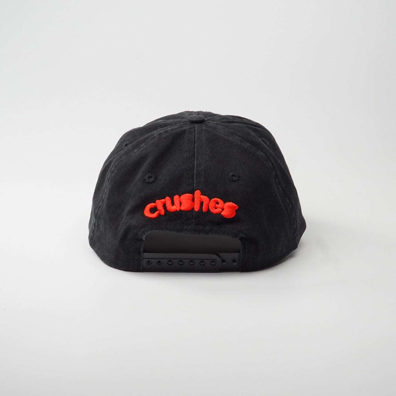 Crushes Pixel Rose Black Cotton Cap with adjustable strap, locally embroidered in Melbourne.