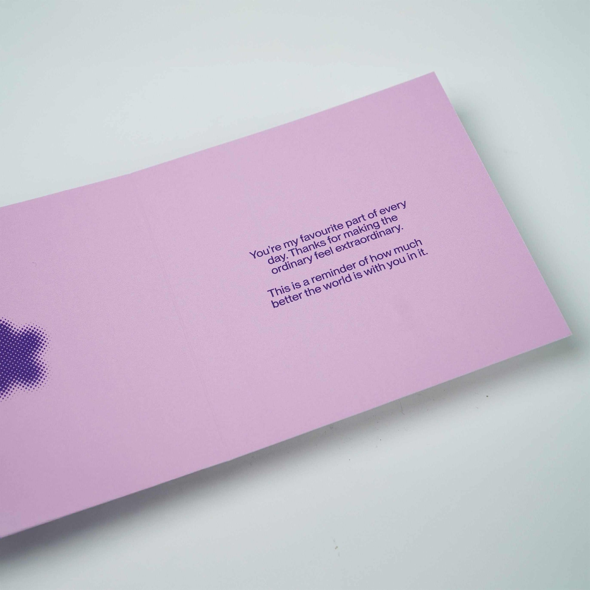 Pink Greeting Cards with heartfelt message, customizable for personal touch.